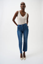 Joseph Ribkoff - Joseph Ribkoff Margot Classic Straight Leg Jeans | Medium Blue - Jeans - Silvermaple Boutique 
