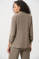 Joseph Ribkoff - Joseph Ribkoff Melange Silky Knit Straight Blazer | Taupe Melange - Blazer - Silvermaple Boutique 
