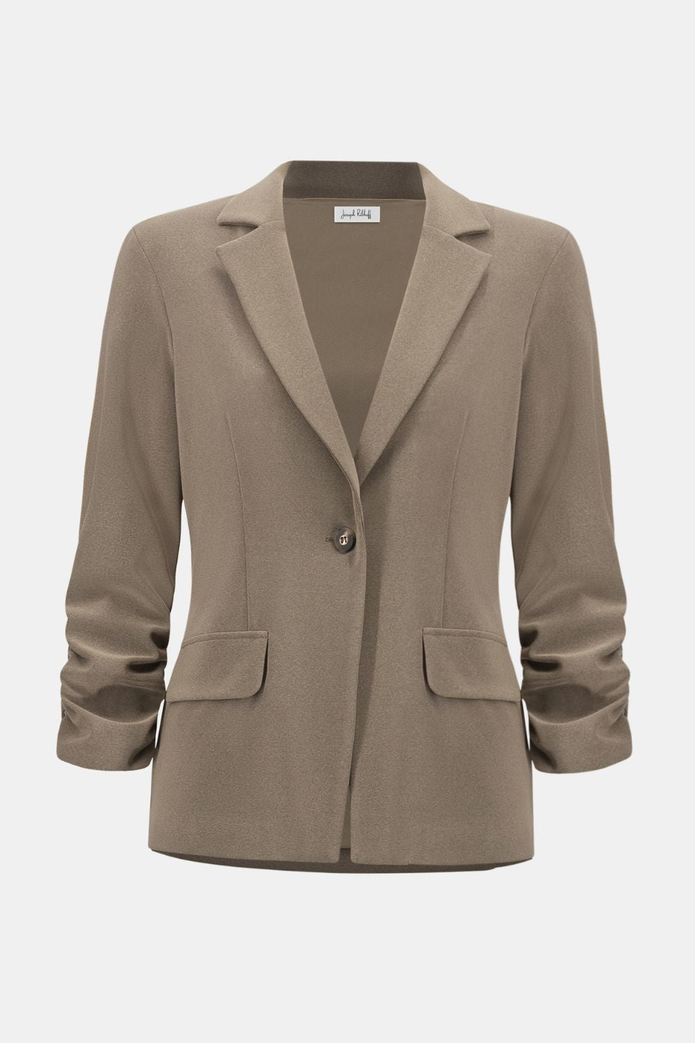 Joseph Ribkoff - Joseph Ribkoff Melange Silky Knit Straight Blazer | Taupe Melange - Blazer - Silvermaple Boutique 