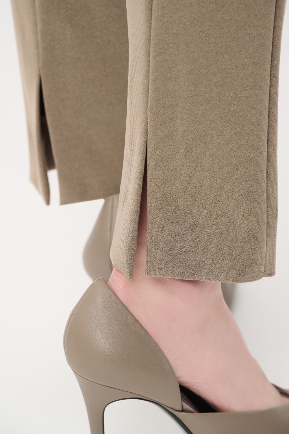 Joseph Ribkoff - Joseph Ribkoff Melange Silky Knit Straight Leg Pants | Taupe Melange - Pants - Silvermaple Boutique 