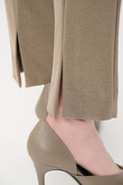 Joseph Ribkoff - Joseph Ribkoff Melange Silky Knit Straight Leg Pants | Taupe Melange - Pants - Silvermaple Boutique 