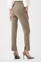 Joseph Ribkoff - Joseph Ribkoff Melange Silky Knit Straight Leg Pants | Taupe Melange - Pants - Silvermaple Boutique 