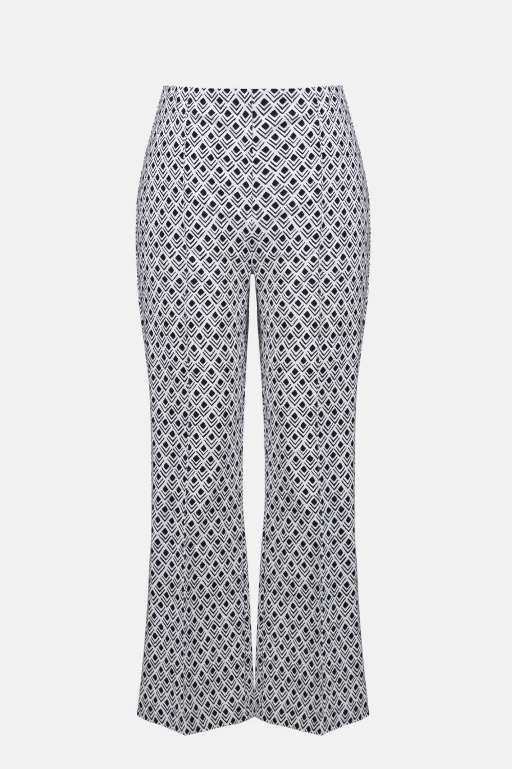 Joseph Ribkoff - Joseph Ribkoff Millennium Geometric Pull-On Pants | Midnight/Vanilla - Pants - Silvermaple Boutique 