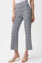 Joseph Ribkoff - Joseph Ribkoff Millennium Geometric Pull-On Pants | Midnight/Vanilla - Pants - Silvermaple Boutique 