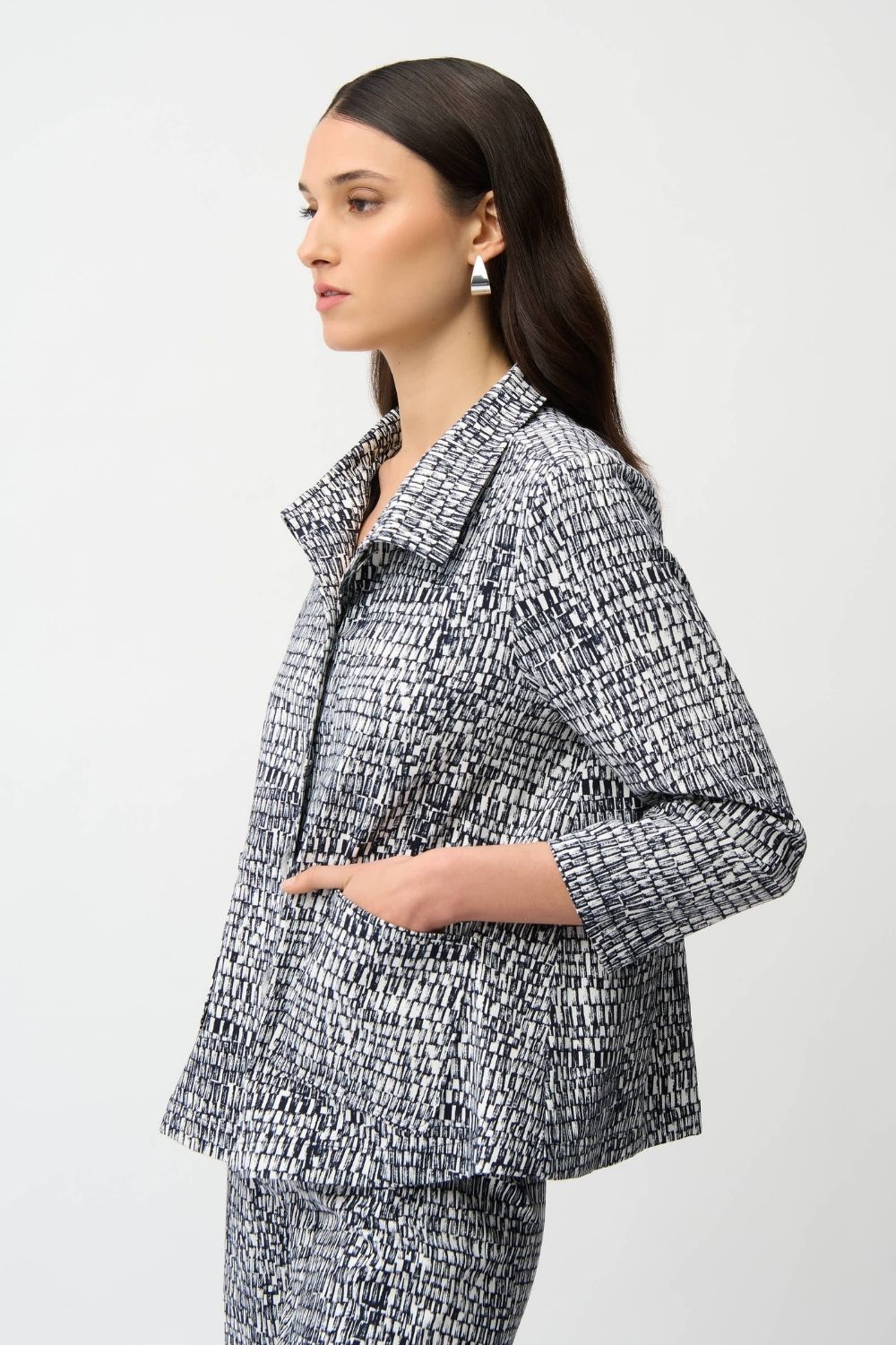 Joseph Ribkoff - Joseph Ribkoff Millennium Trapeze Jacket | Midnight/Vanilla - Jacket - Silvermaple Boutique 