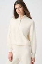 Joseph Ribkoff - Joseph Ribkoff Mock-Neck Cocoon Sweater | Birch - Sweater - Silvermaple Boutique 