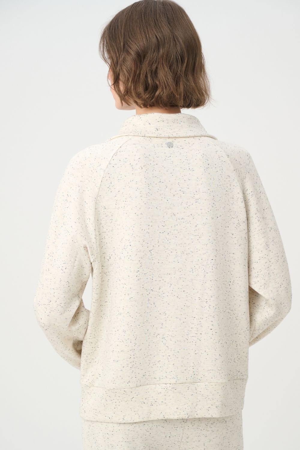 Joseph Ribkoff - Joseph Ribkoff Raglan Zip Neck Top | Oatmeal Melange - Top - Silvermaple Boutique 