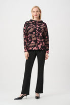 Joseph Ribkoff - Joseph Ribkoff Rhinestone Jacquard Sweater | Black/Multi - Sweater - Silvermaple Boutique 