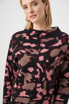 Joseph Ribkoff - Joseph Ribkoff Rhinestone Jacquard Sweater | Black/Multi - Sweater - Silvermaple Boutique 