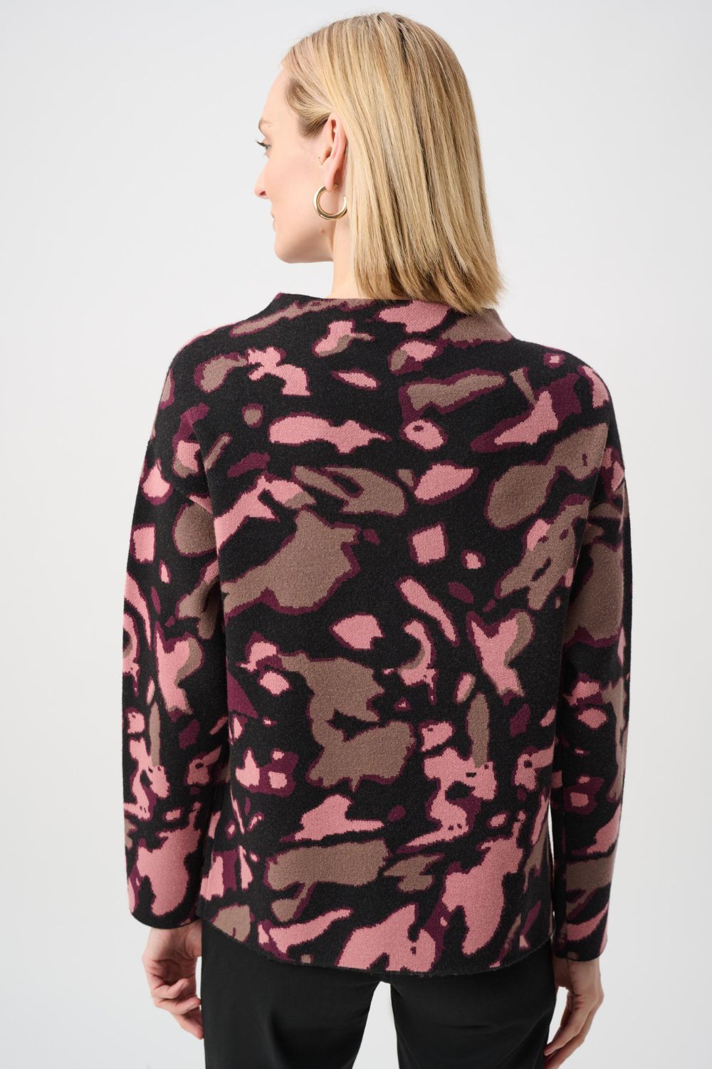 Joseph Ribkoff - Joseph Ribkoff Rhinestone Jacquard Sweater | Black/Multi - Sweater - Silvermaple Boutique 