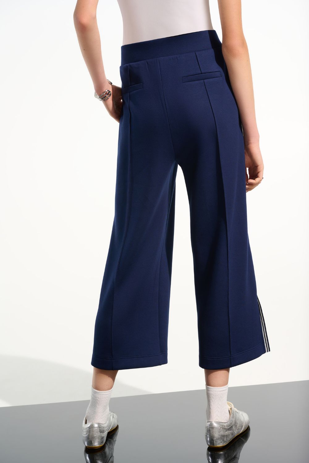 Joseph Ribkoff - Joseph Ribkoff Scuba Jersey Culottes | Indigo/Vanilla - Pants - Silvermaple Boutique 