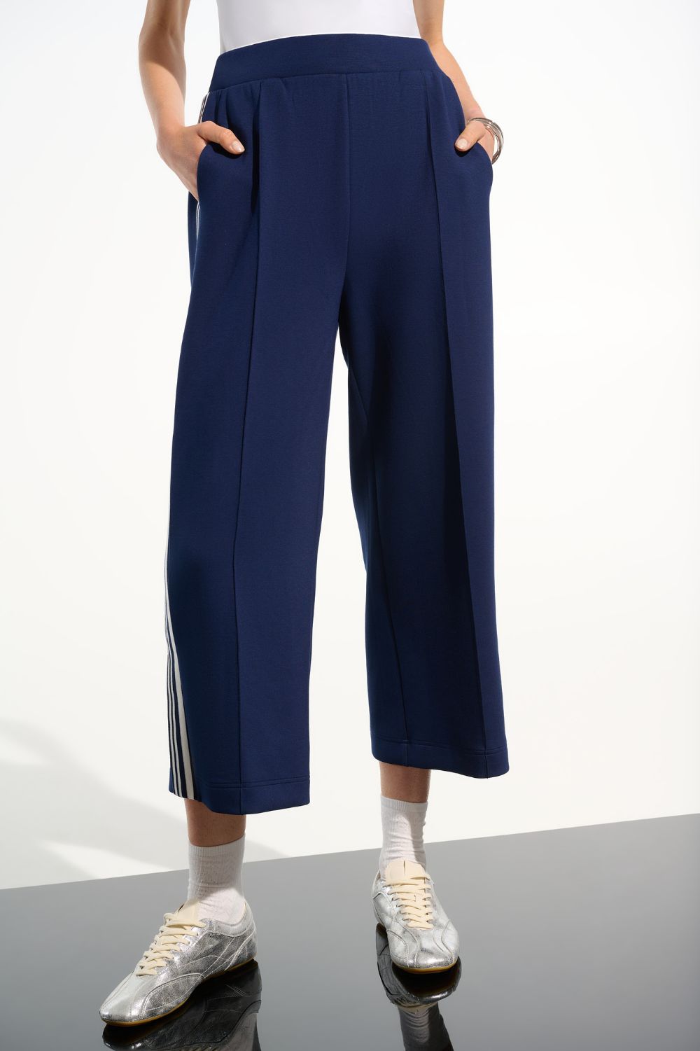 Joseph Ribkoff - Joseph Ribkoff Scuba Jersey Culottes | Indigo/Vanilla - Pants - Silvermaple Boutique 