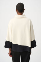 Joseph Ribkoff - Joseph Ribkoff Scuba Jersey Trapeze Top | Birch/Black - Top - Silvermaple Boutique 
