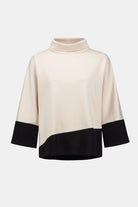 Joseph Ribkoff - Joseph Ribkoff Scuba Jersey Trapeze Top | Birch/Black - Top - Silvermaple Boutique 
