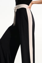 Joseph Ribkoff - Joseph Ribkoff Silky Knit Colour Block Pants | Black/Moonstone - Pants - Silvermaple Boutique 
