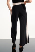 Joseph Ribkoff - Joseph Ribkoff Silky Knit Colour Block Pants | Black/Moonstone - Pants - Silvermaple Boutique 