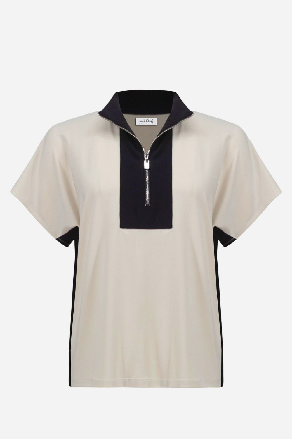 Joseph Ribkoff - Joseph Ribkoff Silky Knit Colour Block Top | Moonstone/Black - Jumper - Silvermaple Boutique 