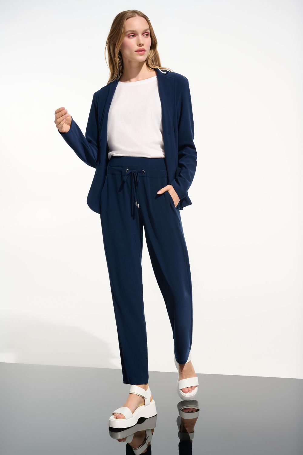 Joseph Ribkoff - Joseph Ribkoff Silky Knit Pull-On Jogger Pants | Indigo - Pants - Silvermaple Boutique 