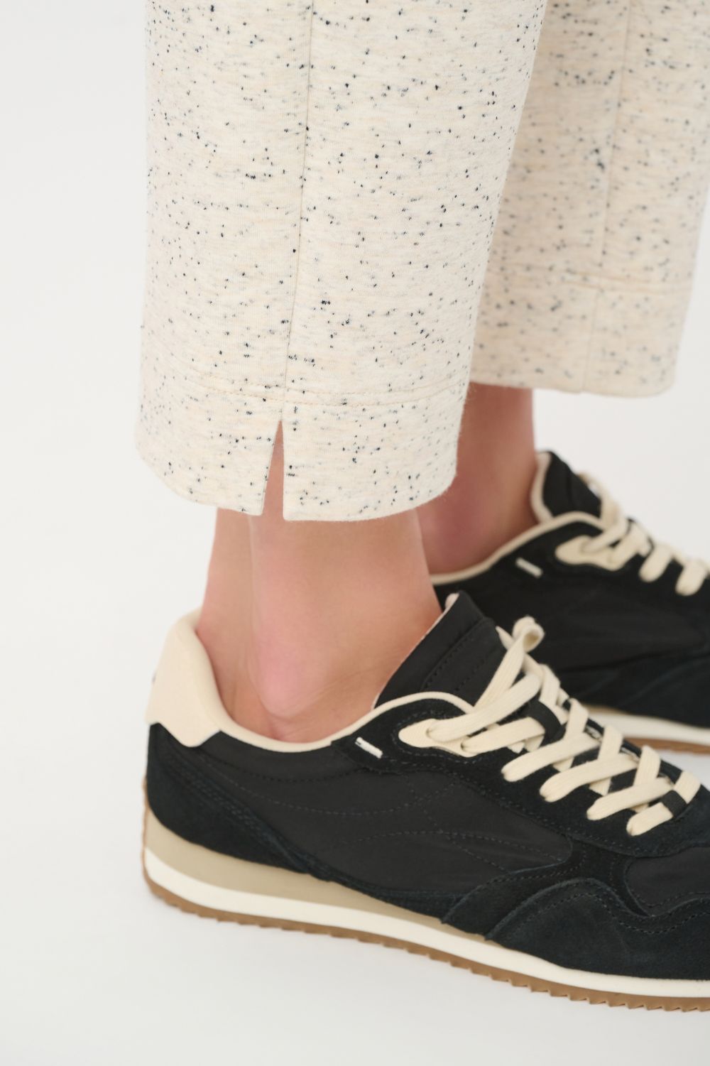Joseph Ribkoff - Joseph Ribkoff Slit Hem Knit Joggers | Oatmeal Melange - Jogger - Silvermaple Boutique 