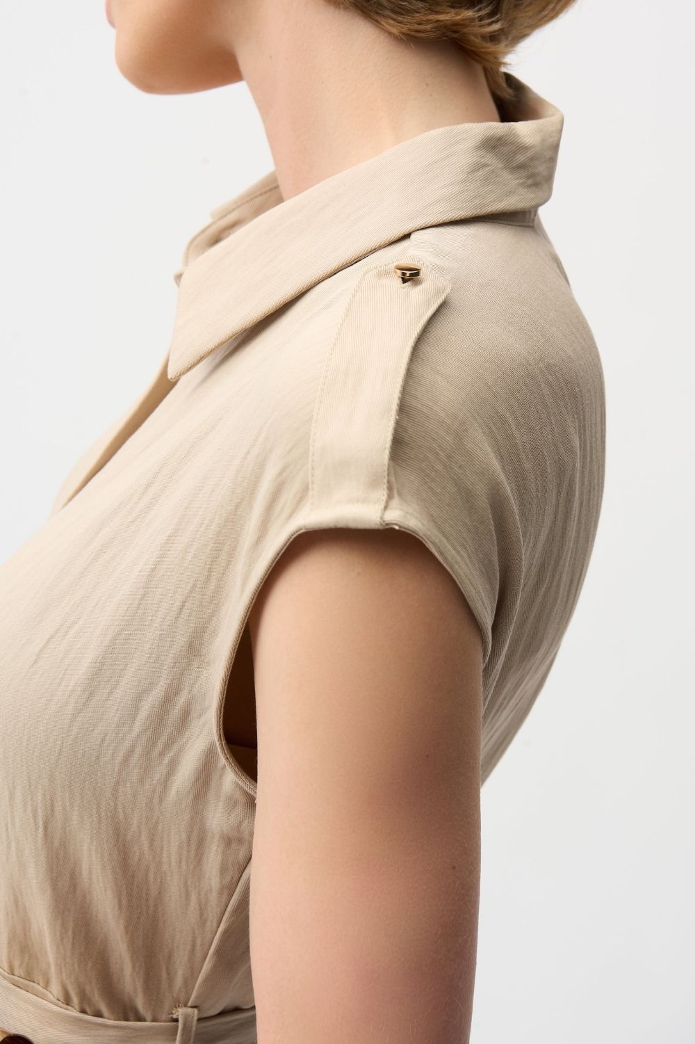 Joseph Ribkoff - Joseph Ribkoff Textured Woven Shirt Dress | Parchment - Dress - Silvermaple Boutique 