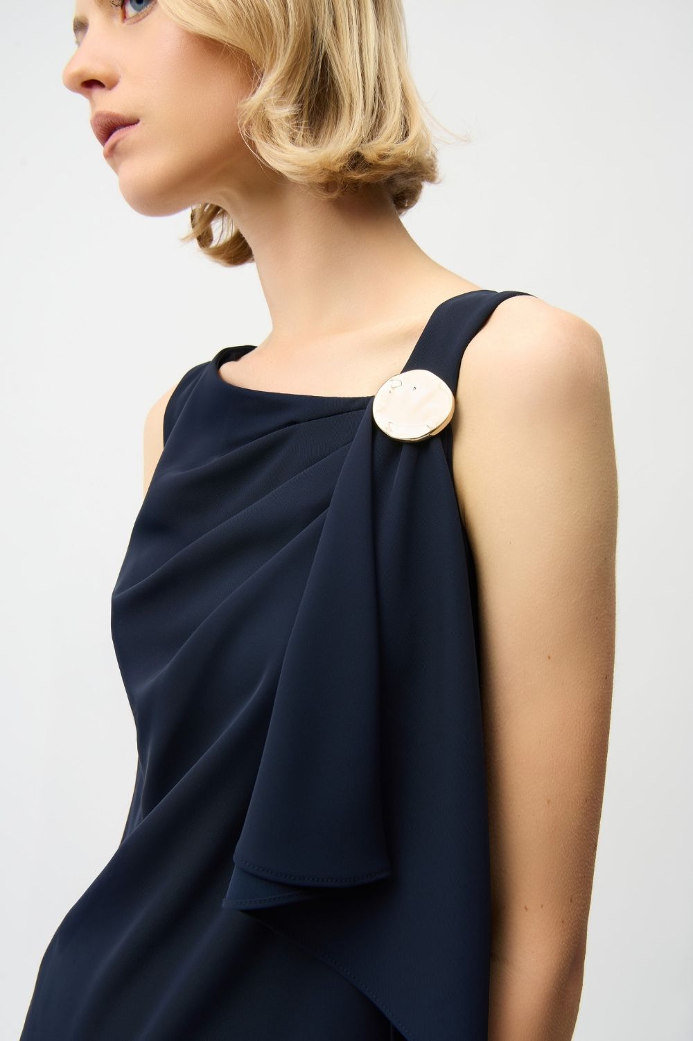 Joseph Ribkoff - Joseph Ribkoff Woven Twill Shift Dress | Midnight - Dress - Silvermaple Boutique 