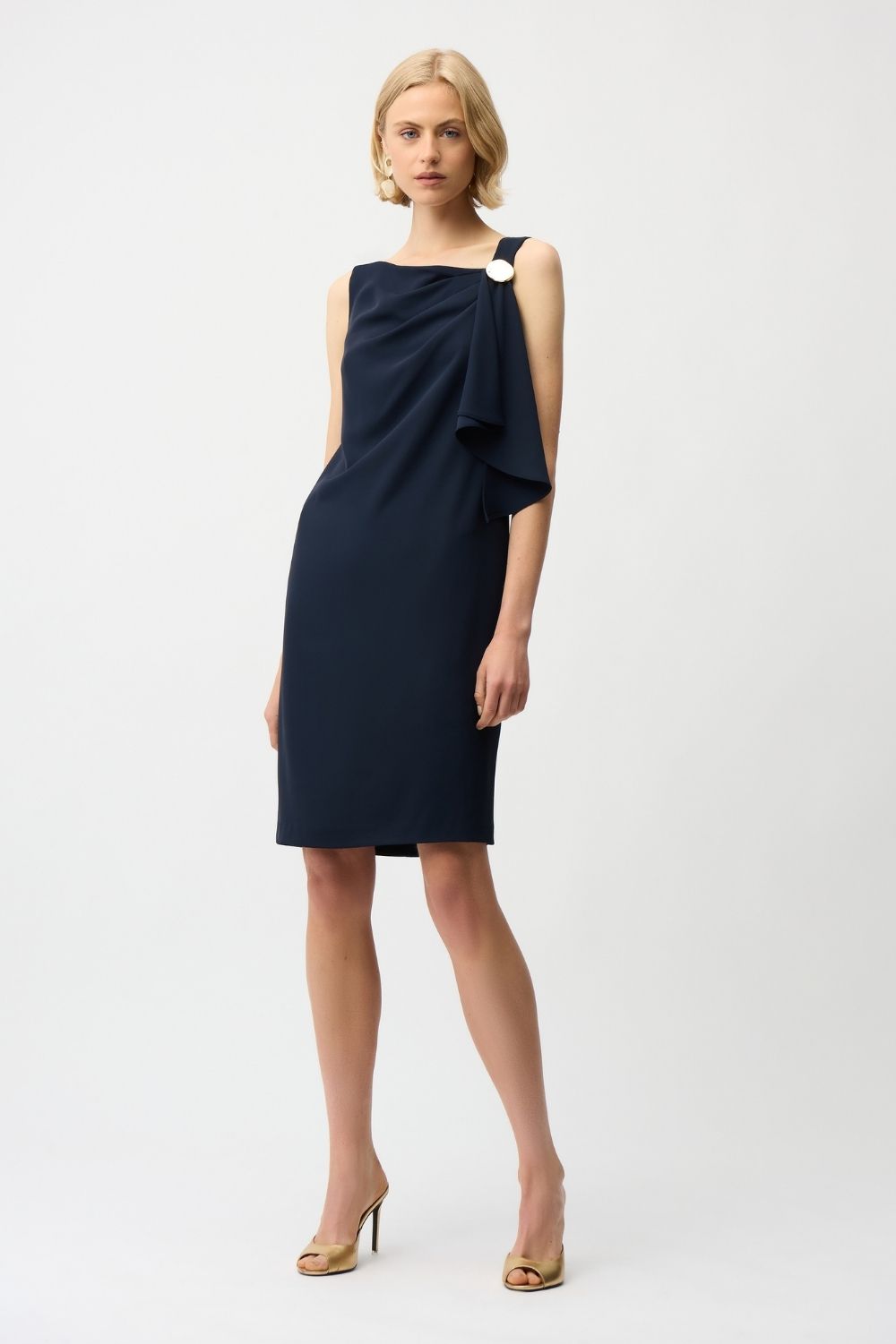 Joseph Ribkoff - Joseph Ribkoff Woven Twill Shift Dress | Midnight - Dress - Silvermaple Boutique 