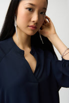 Joseph Ribkoff - Joseph Ribkoff Woven Twill Top | Midnight - Top - Silvermaple Boutique 