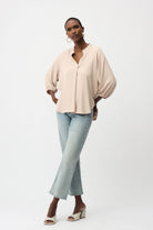Joseph Ribkoff - Joseph Ribkoff Woven Twill Top | Parchment - Top - Silvermaple Boutique 