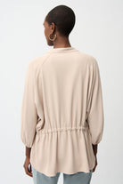 Joseph Ribkoff - Joseph Ribkoff Woven Twill Top | Parchment - Top - Silvermaple Boutique 