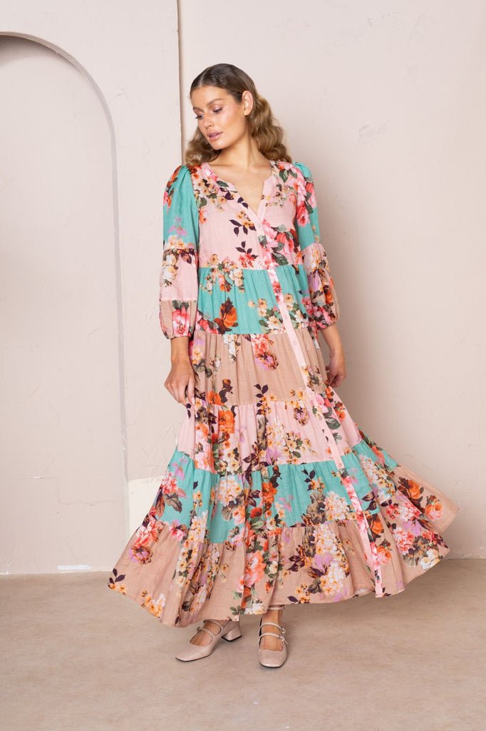 Kachel Adele Maxi Kimono Dress | Multi_Silvermaple Boutique