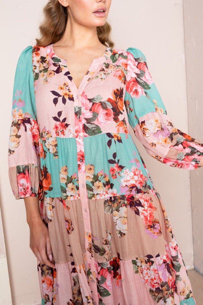 Kachel Adele Maxi Kimono Dress | Multi_Silvermaple Boutique