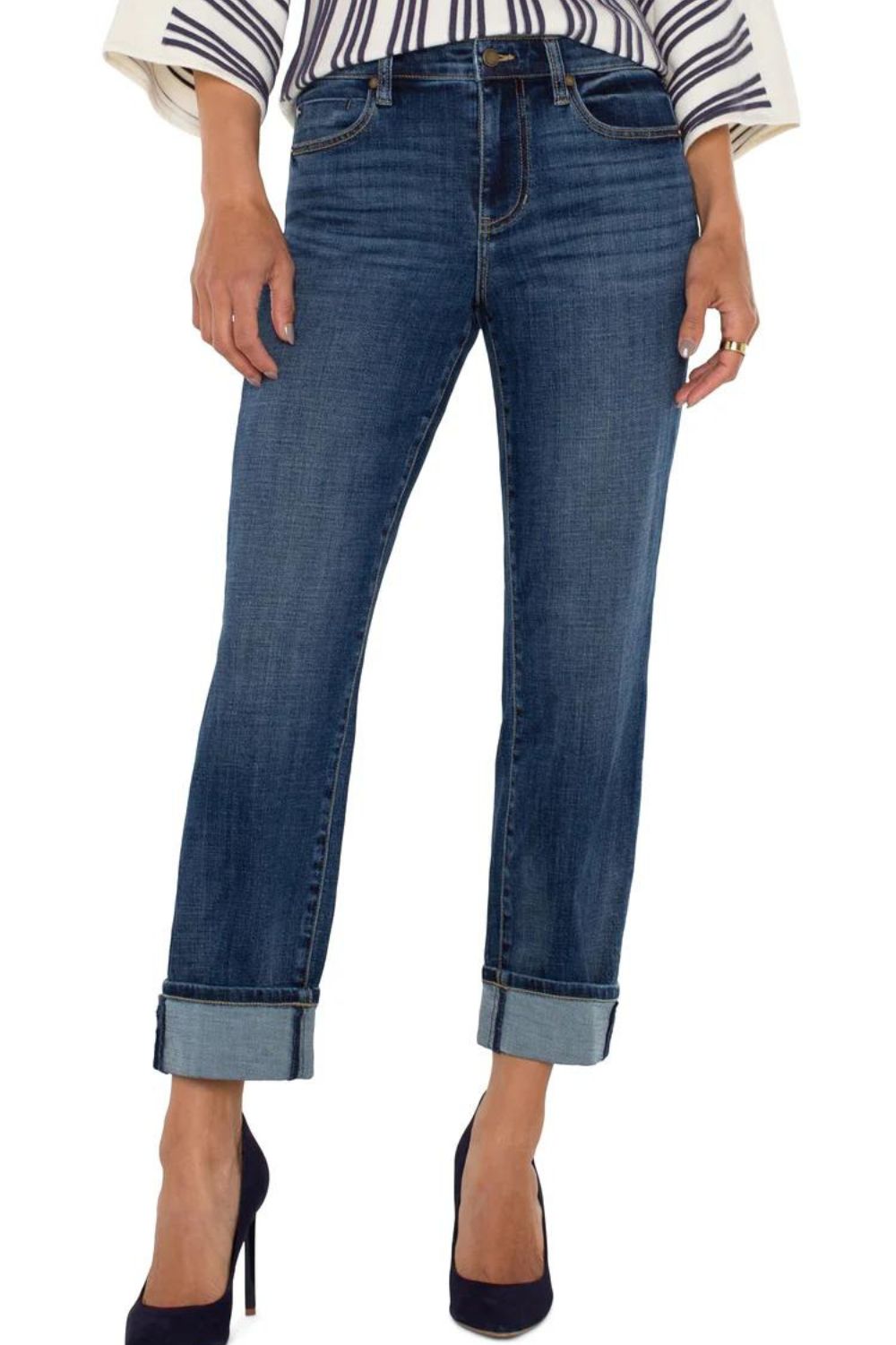 Liverpool Los Angeles - Marley Girlfriend Cuffed Jean | Rushland - Jeans - Silvermaple Boutique 