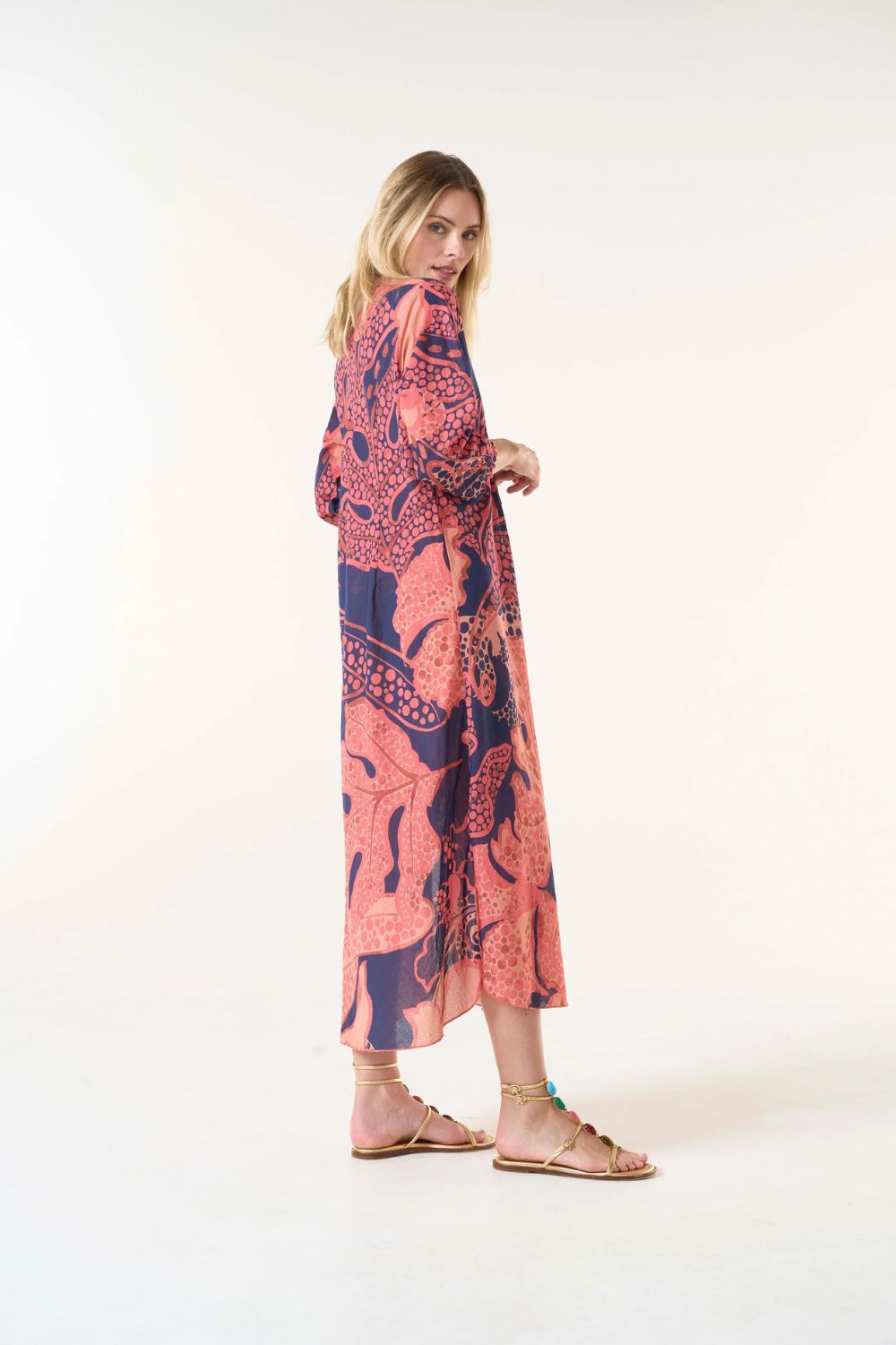 Oneseason - Long Poppy Dress | Portofino | Coral - Dress - Silvermaple Boutique 