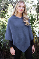 Lothlorian - Lothlorian Plain Possum Merino Poncho | Iceberg - Scarves & Wraps - Silvermaple Boutique 