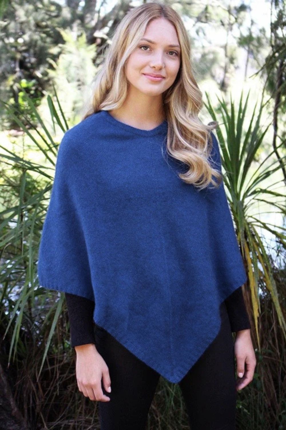 Lothlorian - Lothlorian Plain Possum Merino Poncho | Lagoon - Scarves & Wraps - Silvermaple Boutique 
