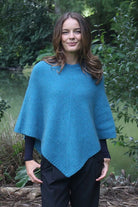 Lothlorian - Lothlorian Plain Possum Merino Poncho | Teal - Scarves & Wraps - Silvermaple Boutique 