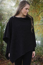 Lothlorian - Lothlorian Zippered Possum Merino Wrap | Black - Scarves & Wraps - Silvermaple Boutique 