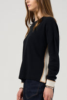 Madly Sweetly - Madly Sweetly College Sweater | Black/White - Knitwear - Silvermaple Boutique 