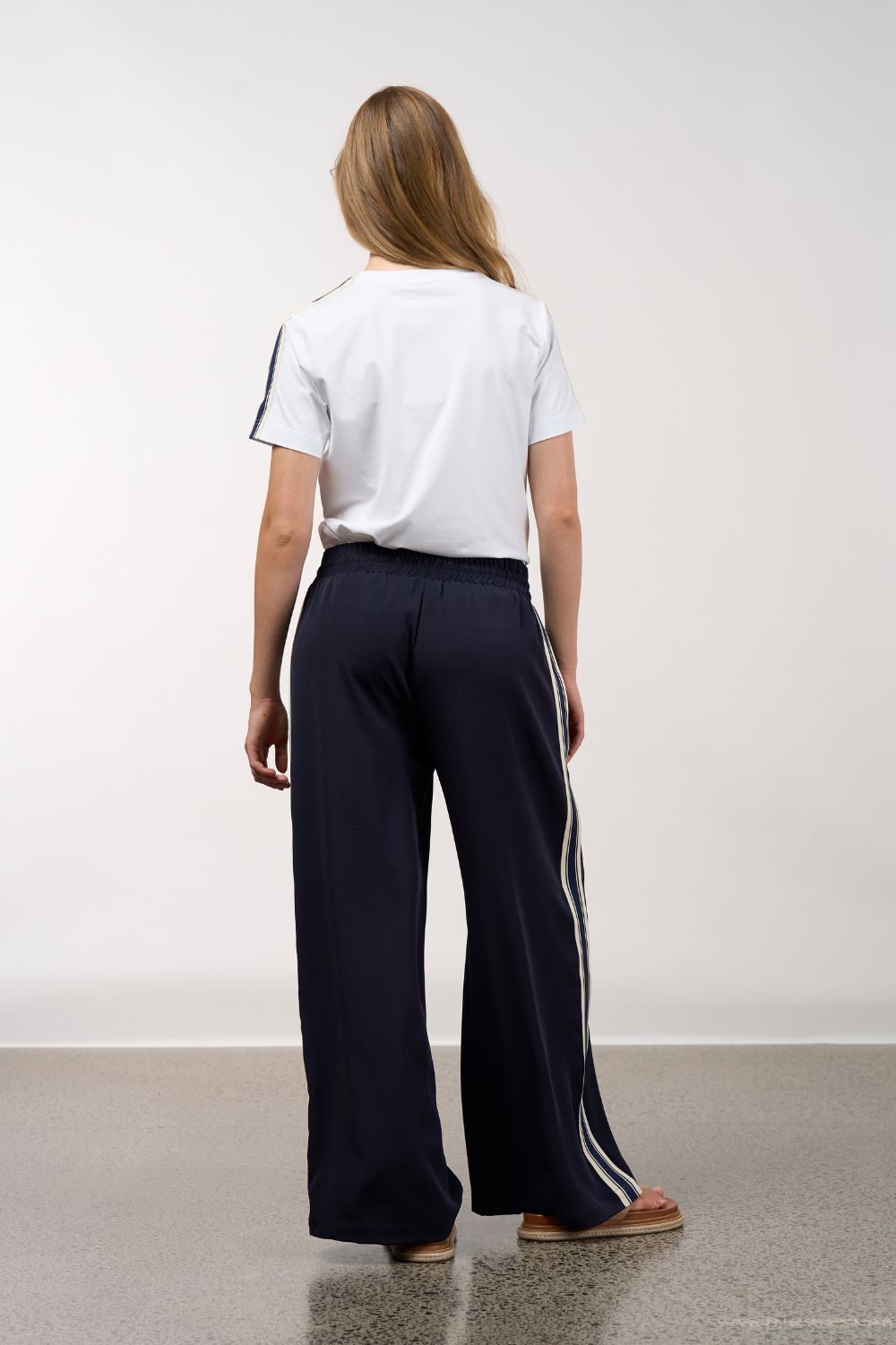 Madly Sweetly - Madly Sweetly Linear Pant | Navy - Pants - Silvermaple Boutique 