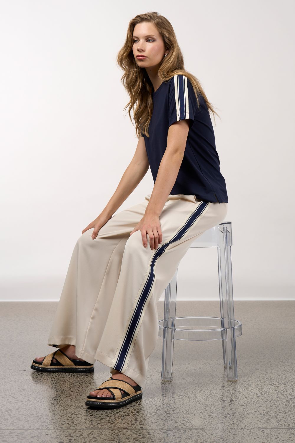 Madly Sweetly - Madly Sweetly Linear Pant | Vanilla - Pants - Silvermaple Boutique 