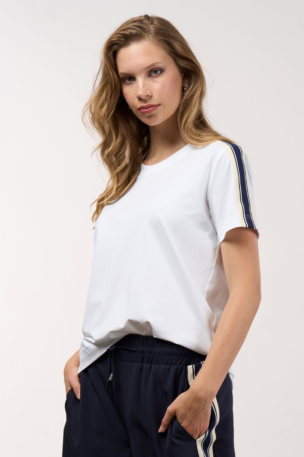 Madly Sweetly - Madly Sweetly Linear Tee | White - Top - Silvermaple Boutique 