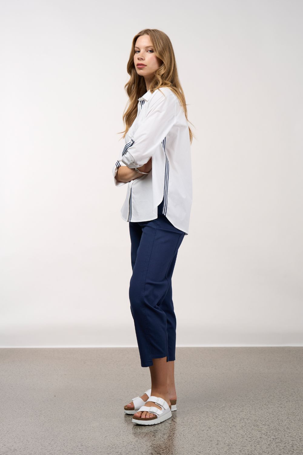 Madly Sweetly - Madly Sweetly Mixed Media Shirt | White - Shirt - Silvermaple Boutique 