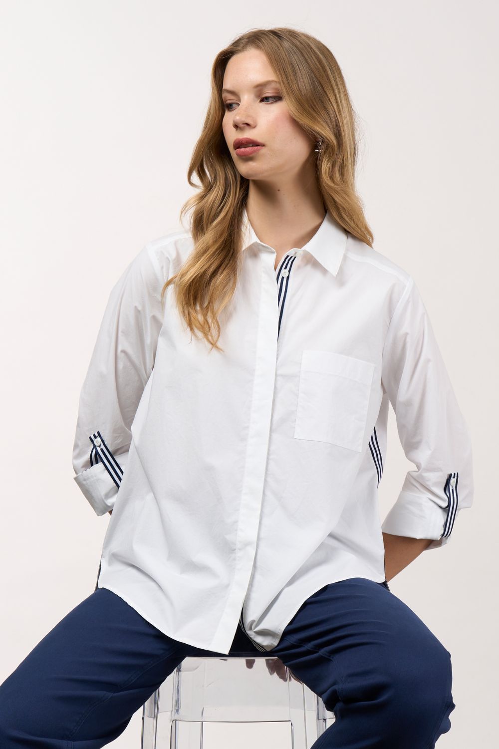 Madly Sweetly - Madly Sweetly Mixed Media Shirt | White - Shirt - Silvermaple Boutique 