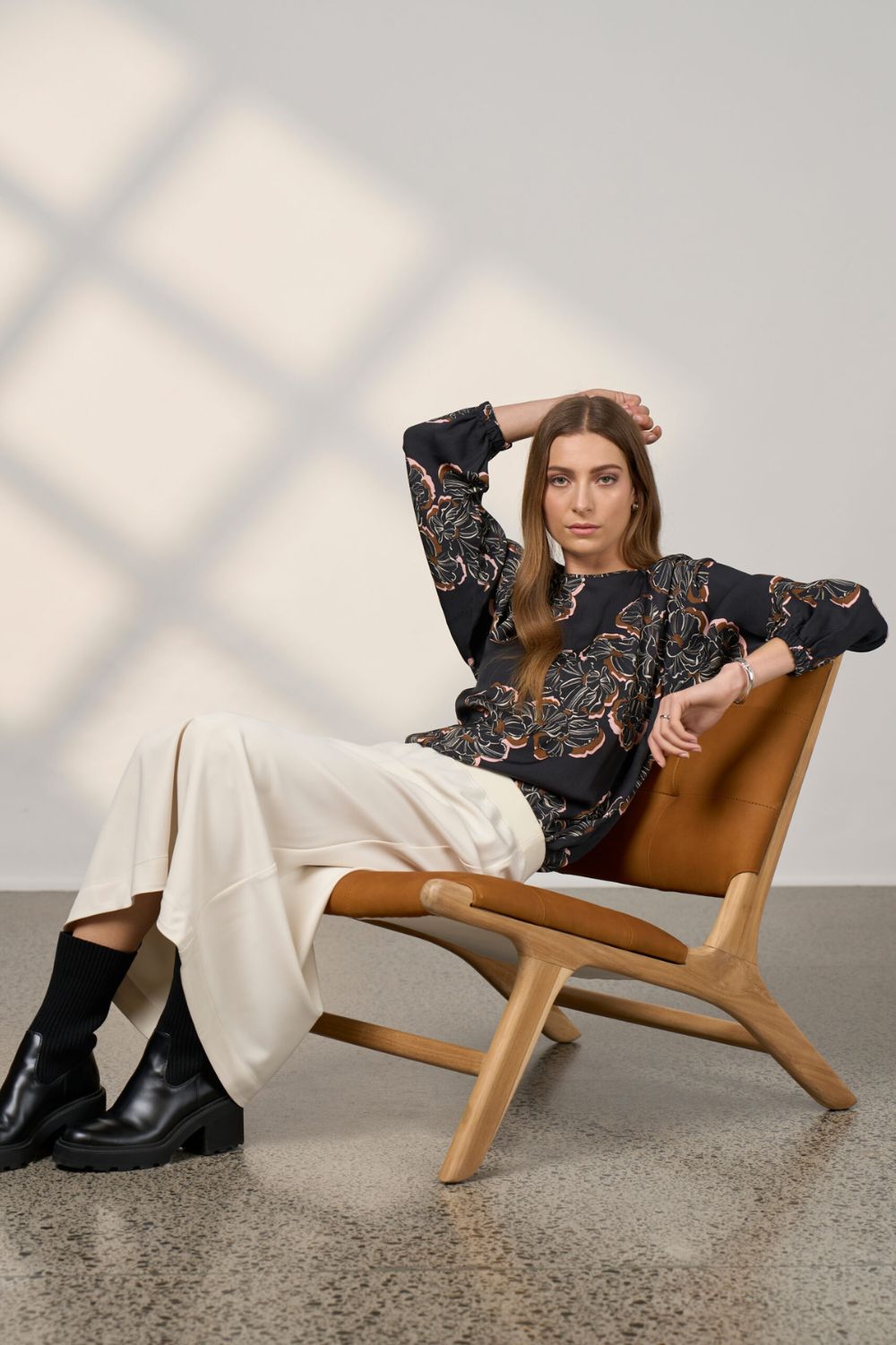 Madly Sweetly - Madly Sweetly Wood Rose Top | Black Multi - Top - Silvermaple Boutique 