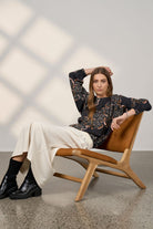 Madly Sweetly - Madly Sweetly Wood Rose Top | Black Multi - Top - Silvermaple Boutique 