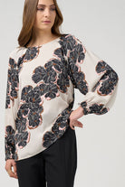Madly Sweetly - Madly Sweetly Wood Rose Top | Pumice Multi - Top - Silvermaple Boutique 