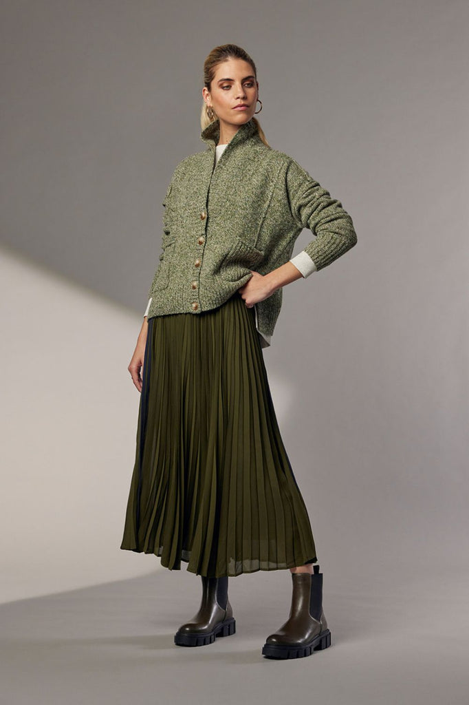 Madly Sweetly Just Pleat It Skirt | Olive  _Silvermaple Boutique