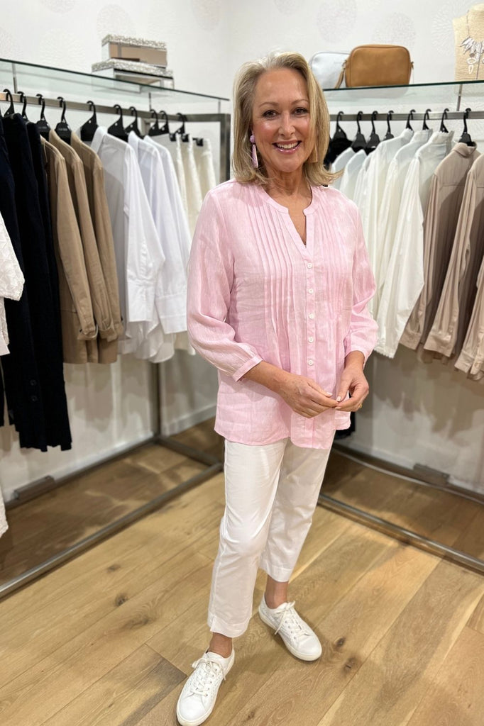 Maglia Pintuck Shirt | Pink | Silvermaple Boutique