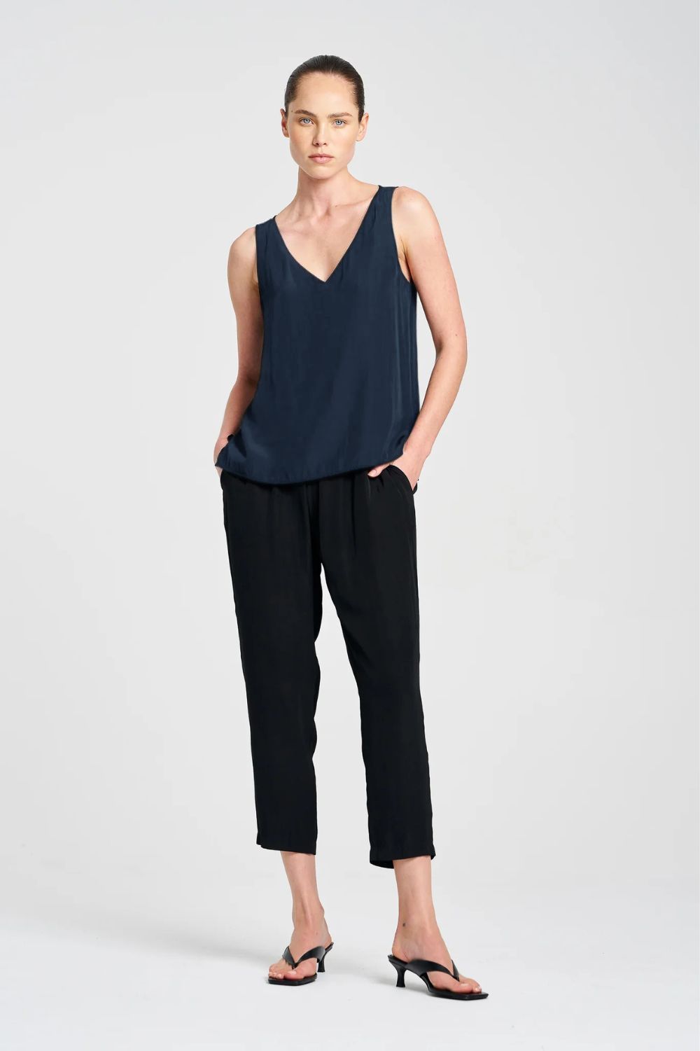 Mela Purdie - Mela Purdie Audrey Tank | Navy - Top - Silvermaple Boutique 
