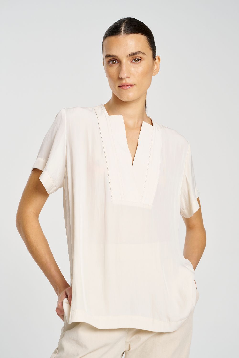 Mela Purdie - Mela Purdie Double Vent Top | Meringue - Top - Silvermaple Boutique 